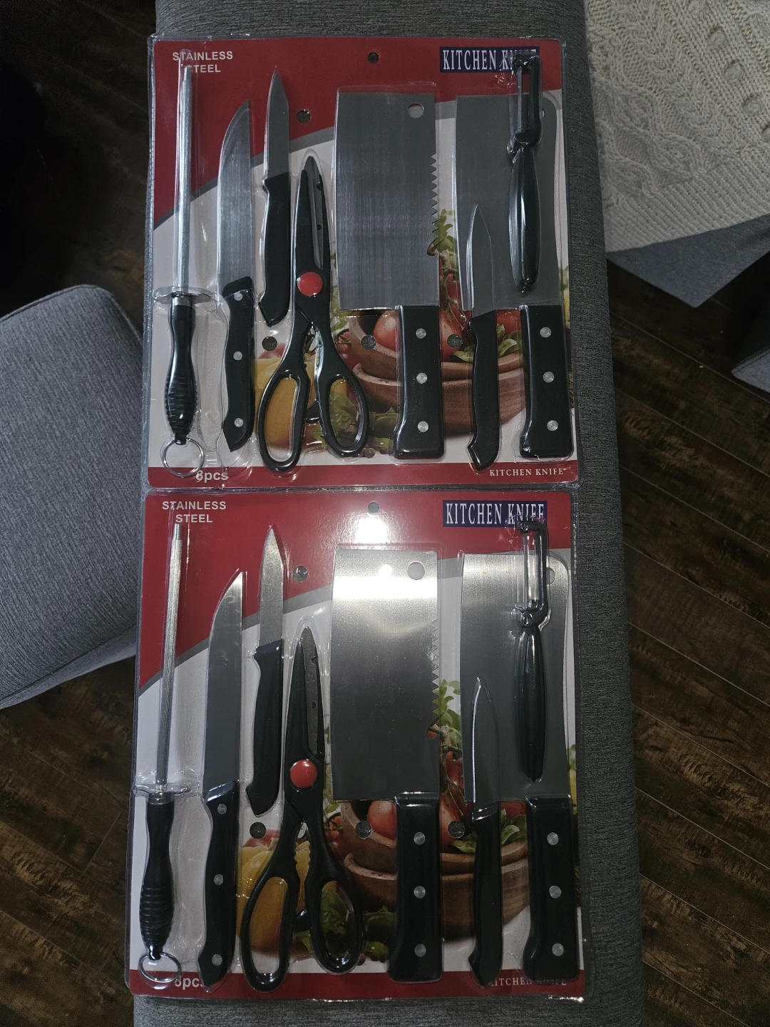 6 Piece Kitchen Knife Set with Peeler and Sharpener⚽