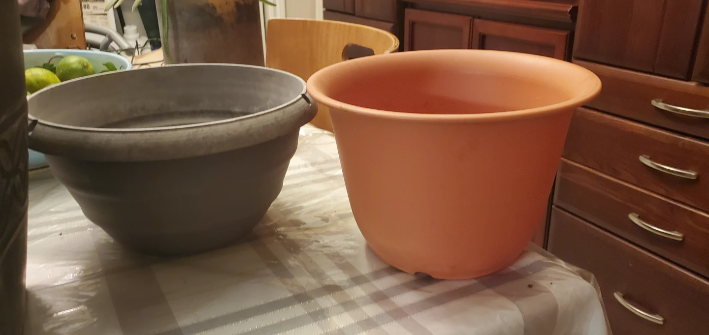 Plastic Planters - Orange and Grey
