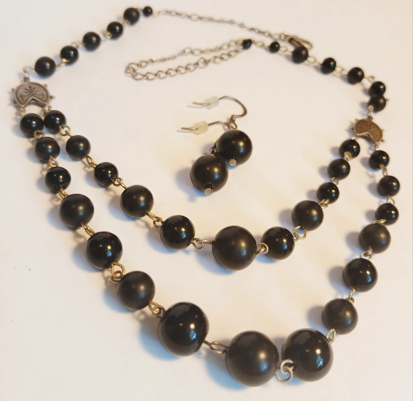 Black Agate Necklace and Earring Set