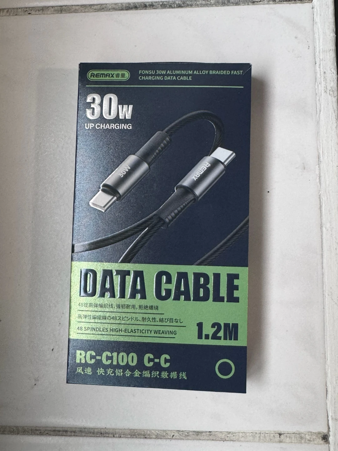 REMAX Fonsu 30W Aluminum Alloy Braided Fast Charging C-C Cable