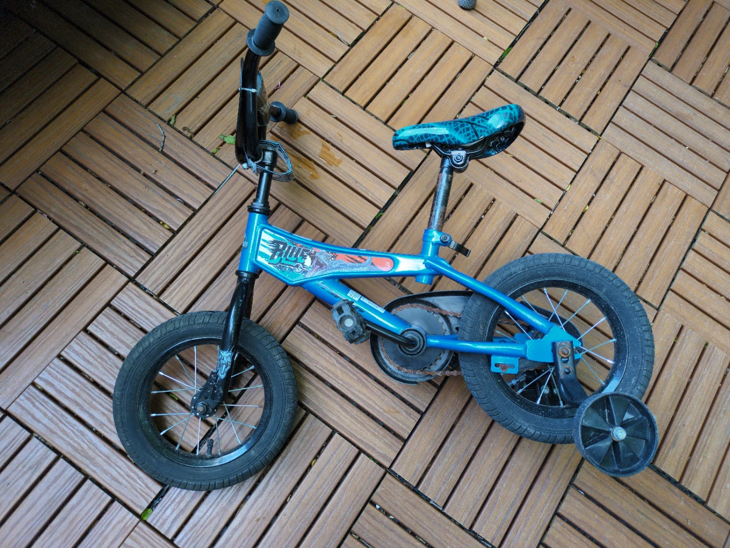 12" Blue Kids Bicycle with Training Wheels - photo 2
