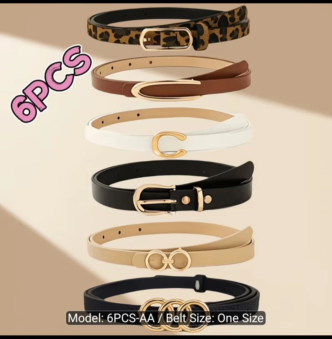 6 Piece Women's Fashion Belt Set