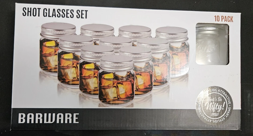 Nifty Barware Shot Glasses Set - 10 Pack