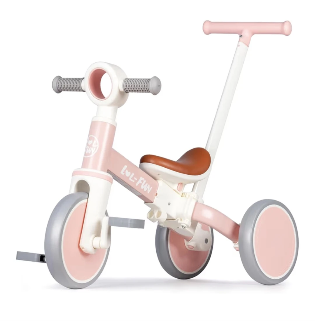 LOL' FUN Kids Tricycle with Push Handle