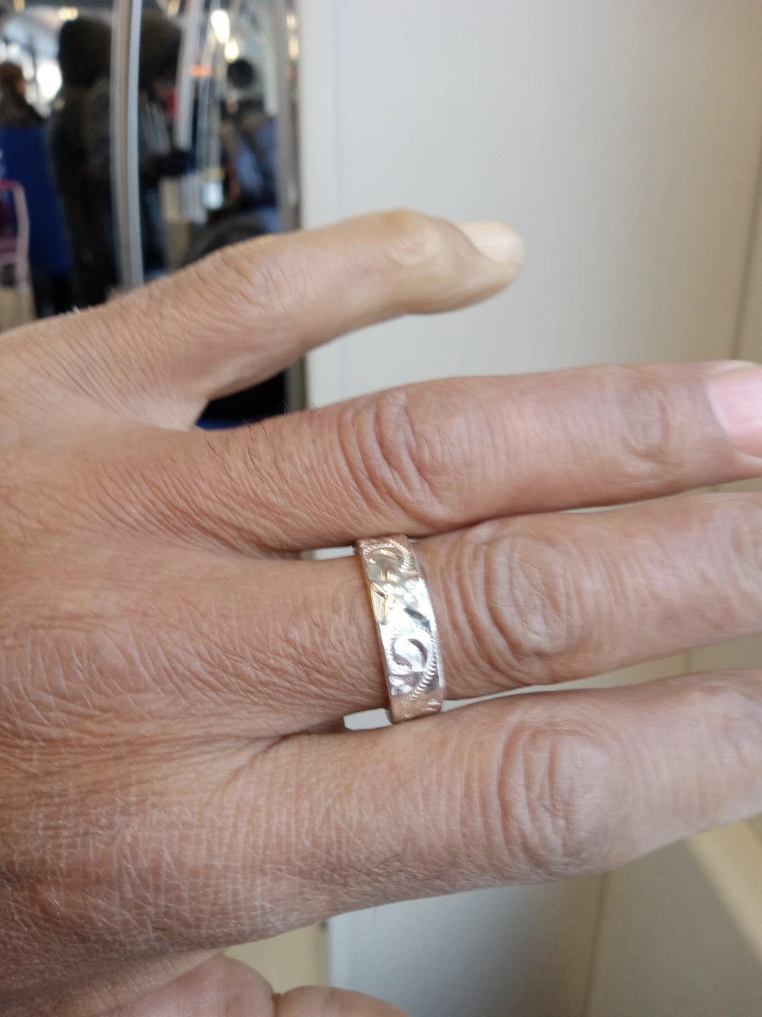 Silver Chain Bracelet and Engraved Ring Set - photo 4