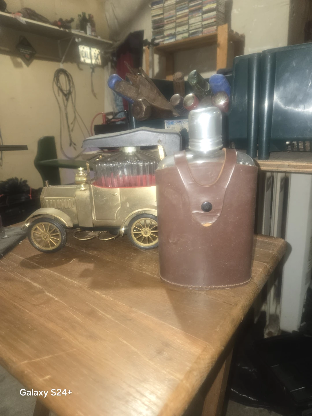 Brown Leather Covered Flask - photo 2