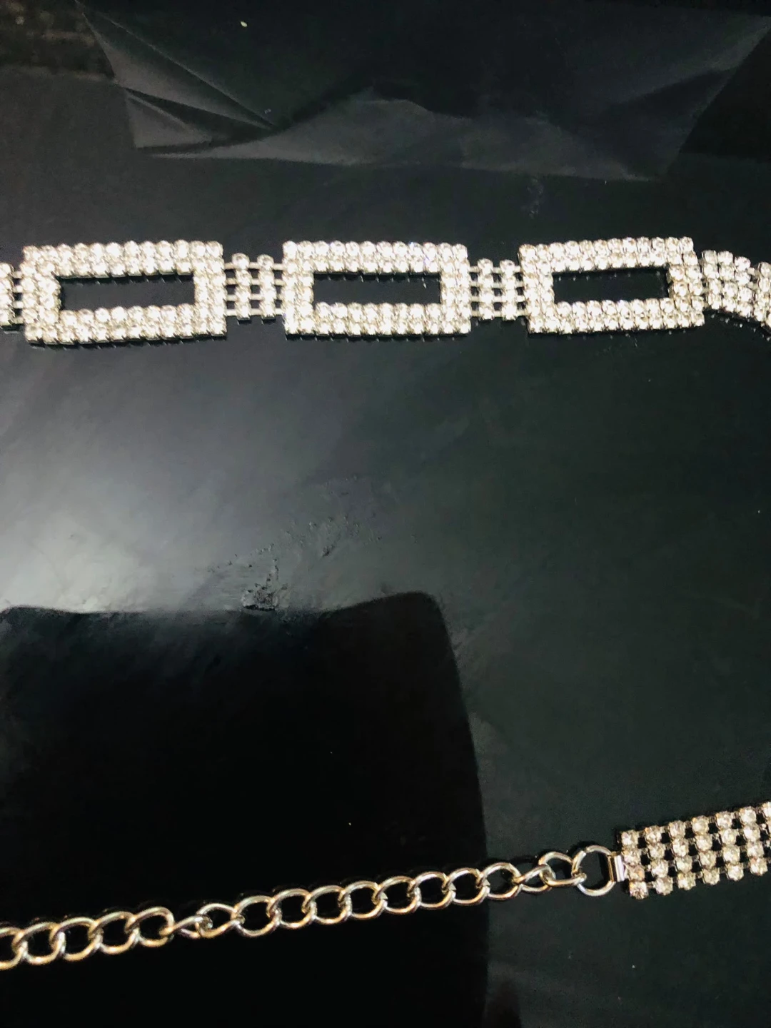 LUNALI Bijoux Silver Tone Rhinestone Chain Belt - photo 3