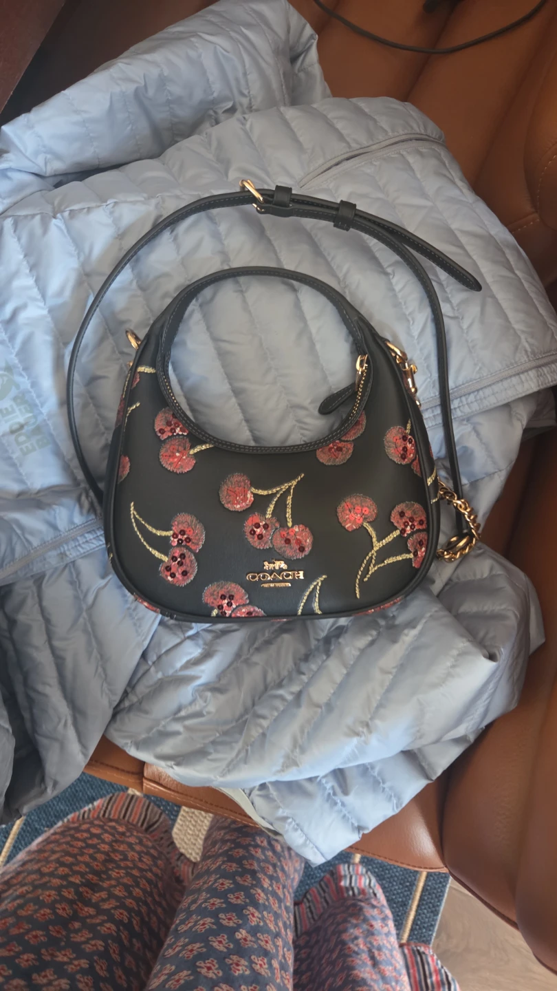 Coach Cherry Print Leather Shoulder Bag ⚽ - photo 2