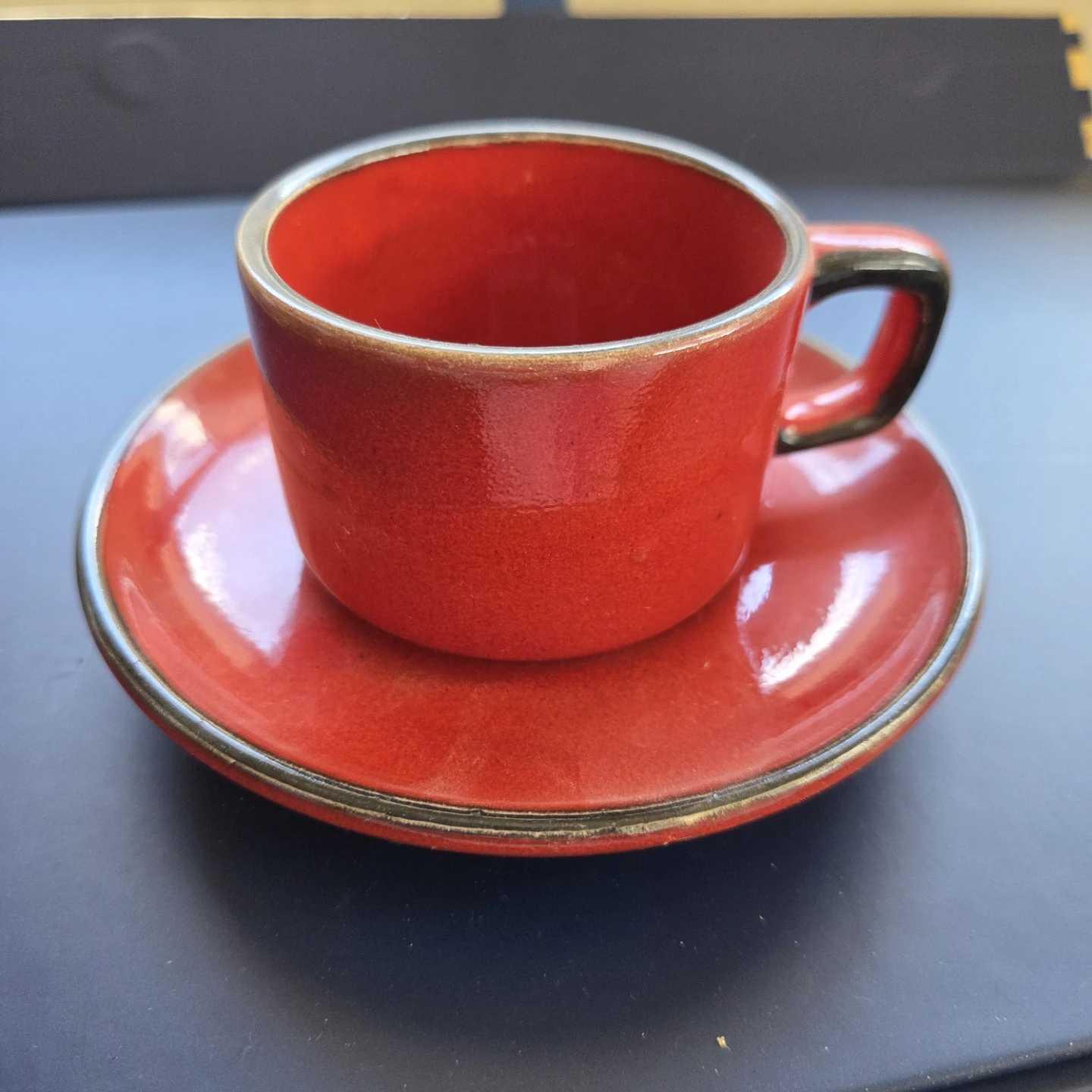 Set of 6 Red Coffee Cups and Saucers - photo 2