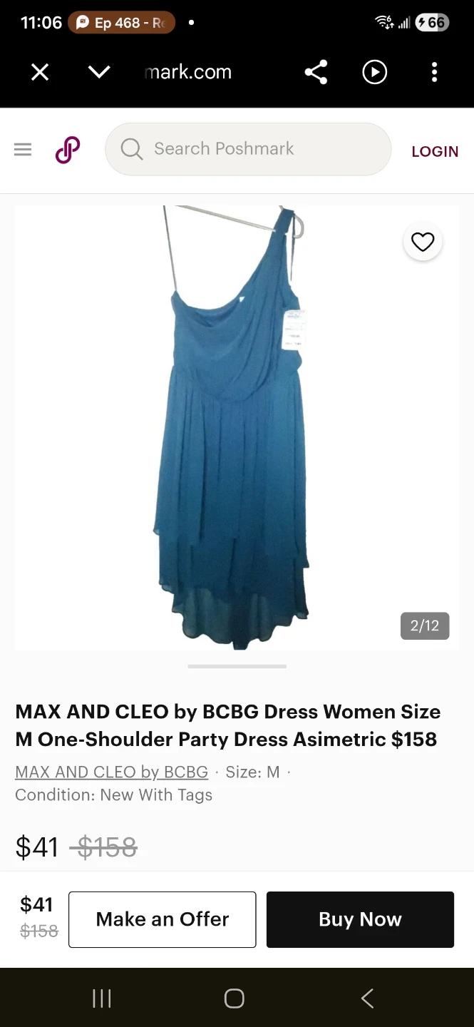 MAX AND CLEO by BCBG One-Shoulder Dress - Women's Size M