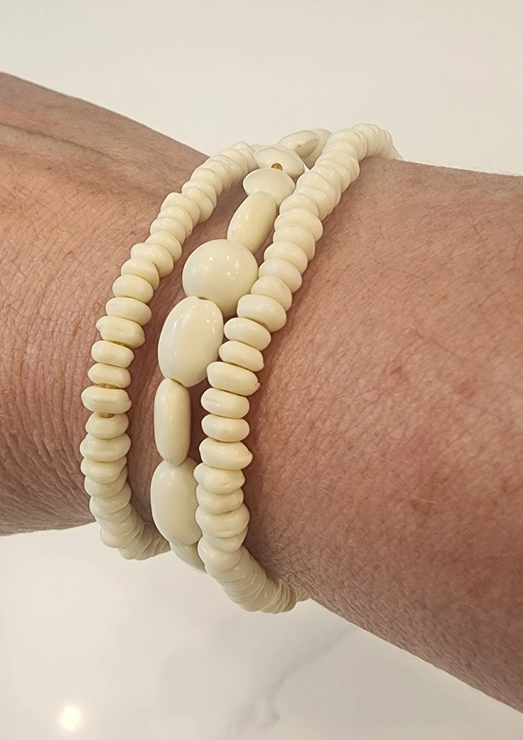 Cream Beaded Bracelets (Set of 3) - photo 3