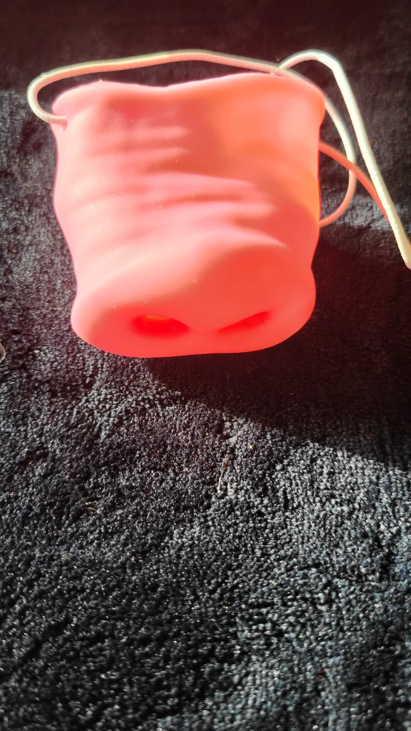 Pink Novelty Pig Nose Mask with String