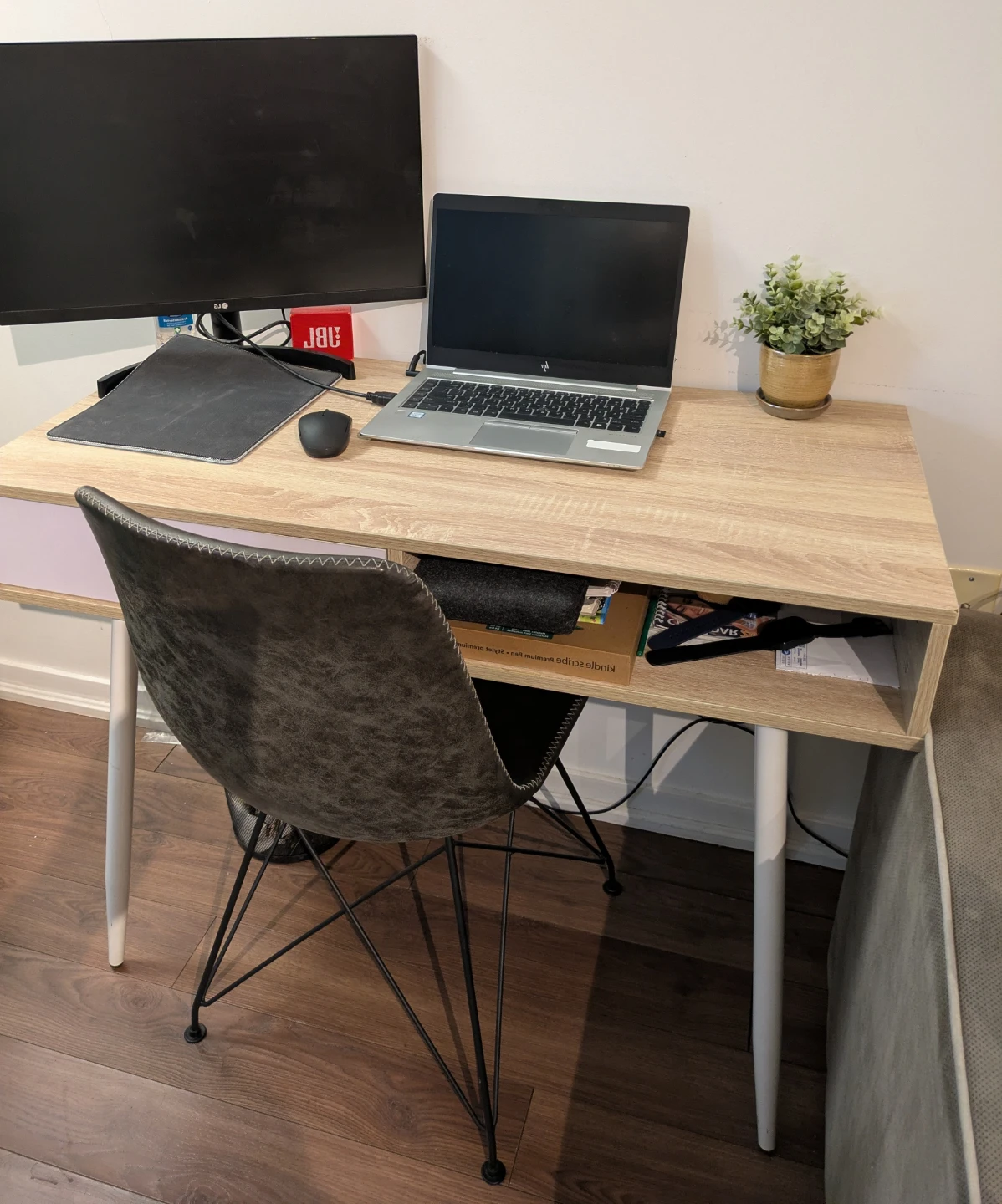 Dark Grey Faux Leather office Chair