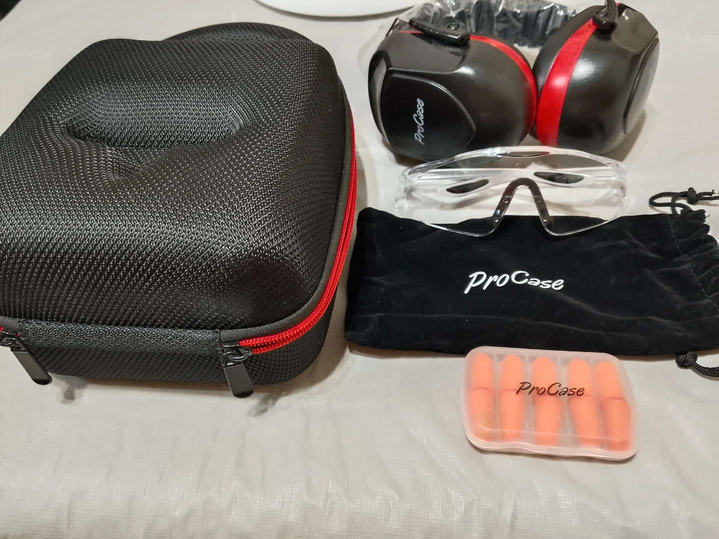ProCase Hearing Protection Set with Glasses and Earplugs