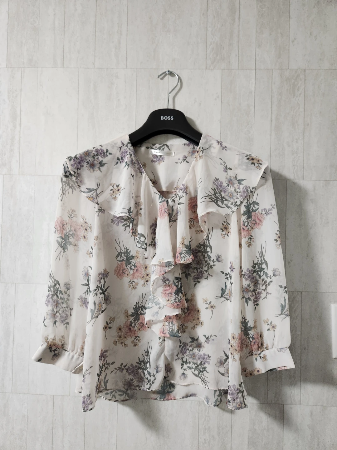 Floral Ruffle Chiffon Blouse