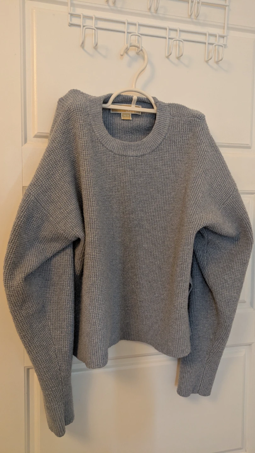 Michael Kors Women's Grey Ribbed Crew Neck Sweater XS/TP