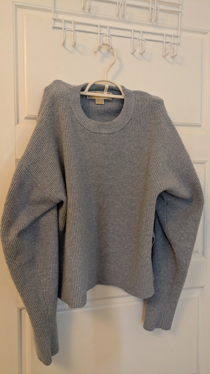 Michael Kors Women's Grey Ribbed Crew Neck Sweater XS/TP - photo 2