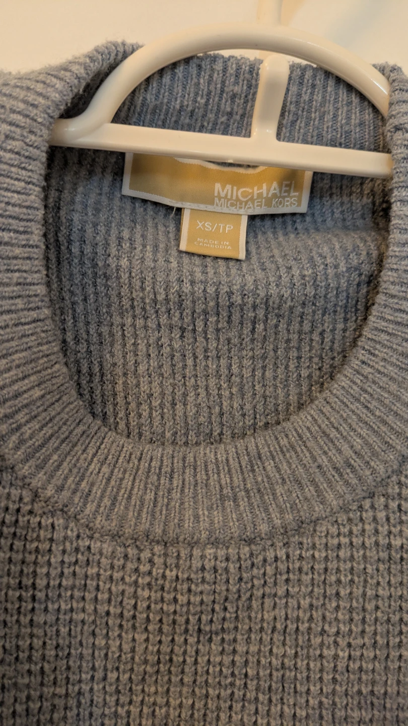 Michael Kors Women's Grey Ribbed Crew Neck Sweater XS/TP - photo 3