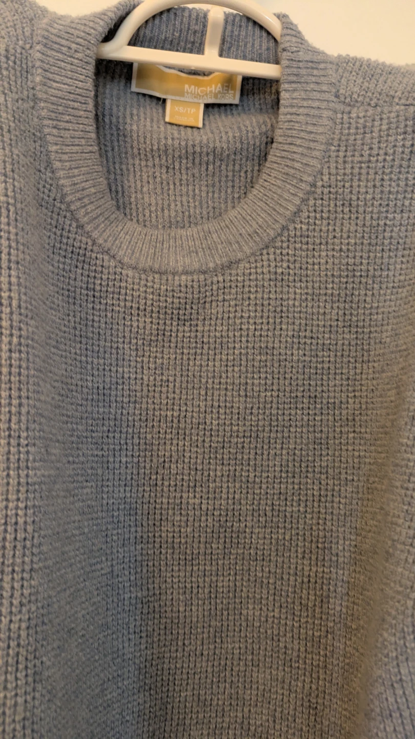 Michael Kors Women's Grey Ribbed Crew Neck Sweater XS/TP - photo 4