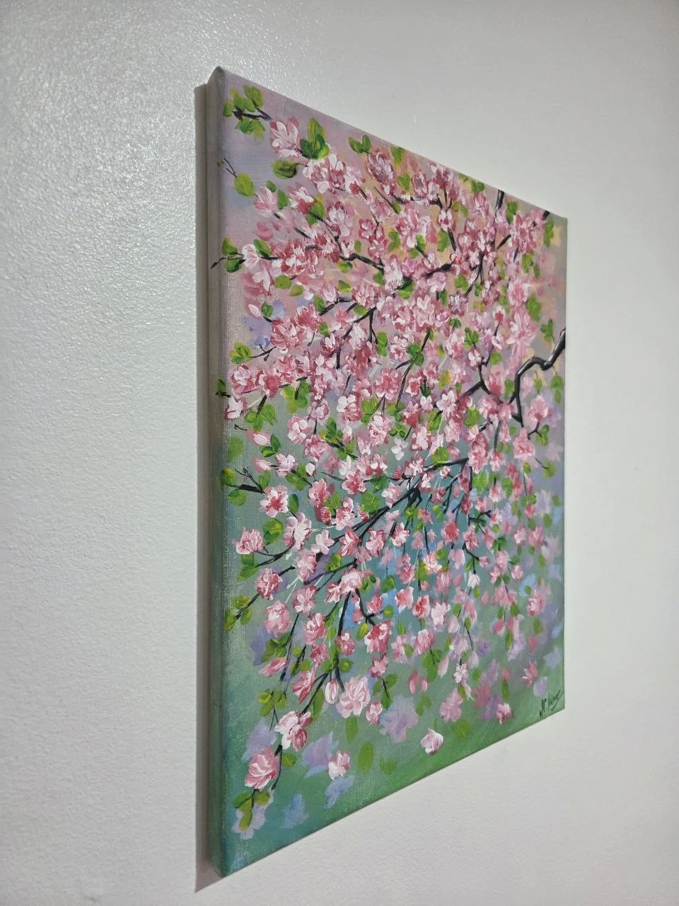 Original Cherry Blossom Acrylic Painting - photo 3