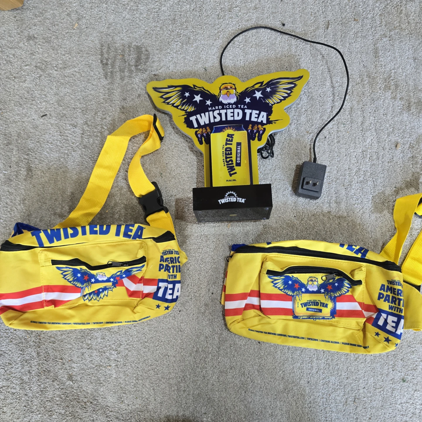 Twisted Tea Hard Iced Tea Light-Up Sign with fanny pack