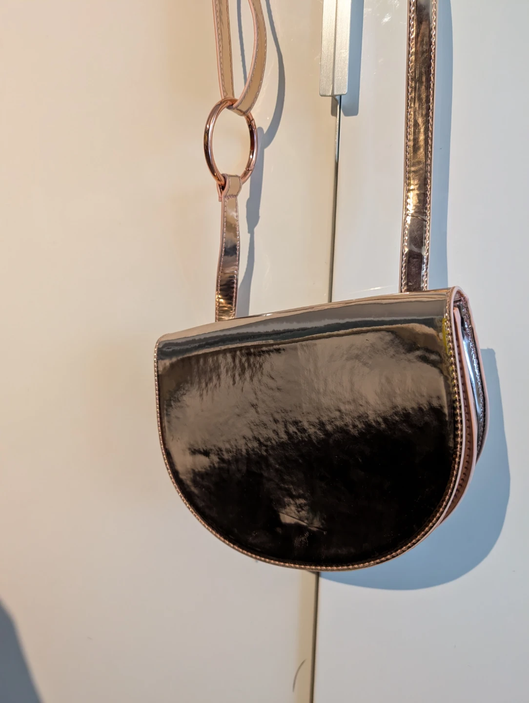 Rose Gold Semi-Circle Adjustable Strap Purse