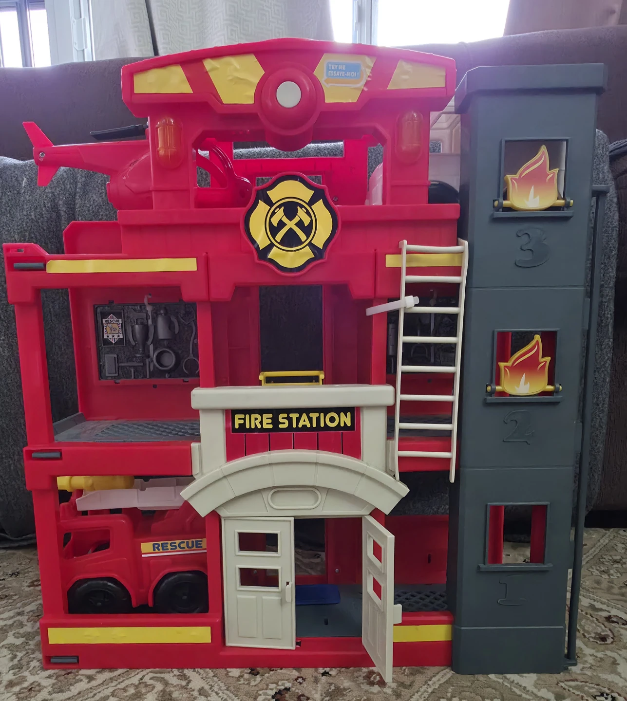 Fire Station Playset with Rescue Vehicles and Helicopter - photo 2