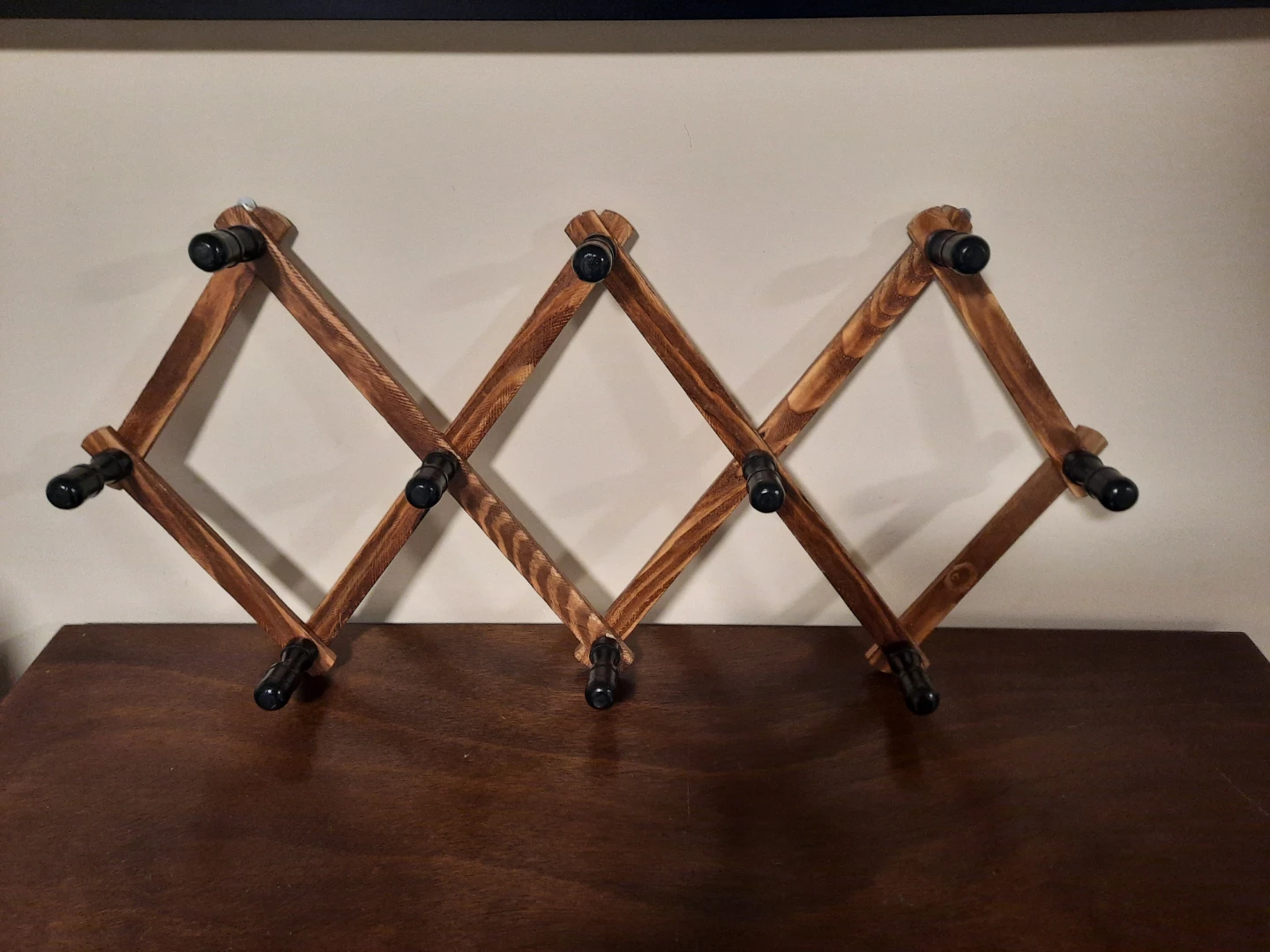 Wooden Accordion hat Rack