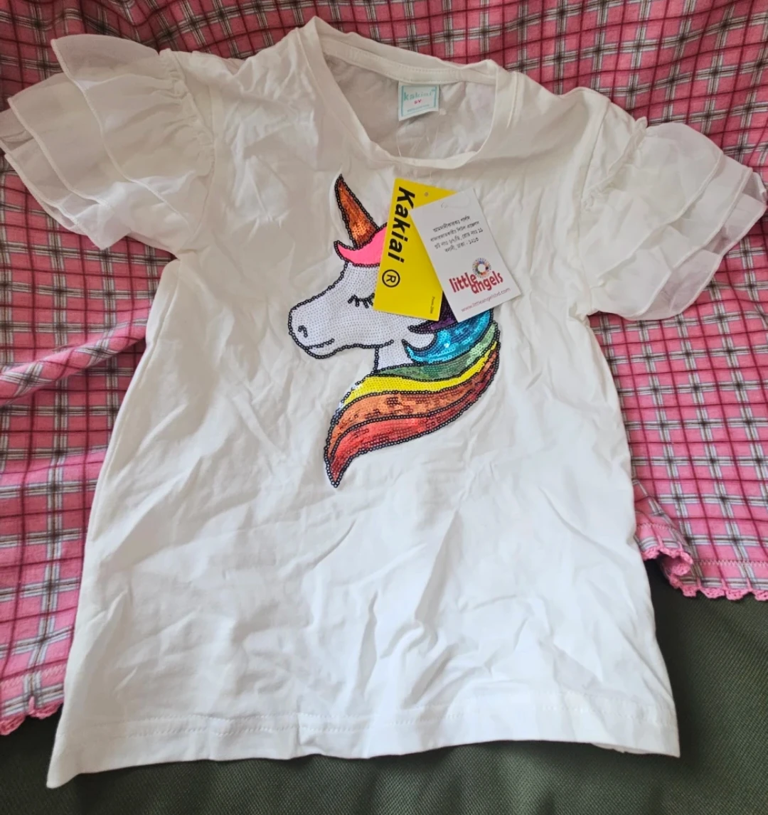 Kakai Unicorn Sequin T-shirt 4T/5T