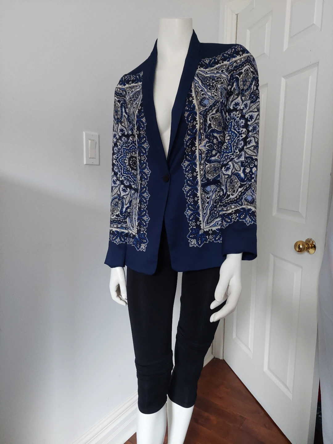Zara Blue Paisley Print Blazer ⚽