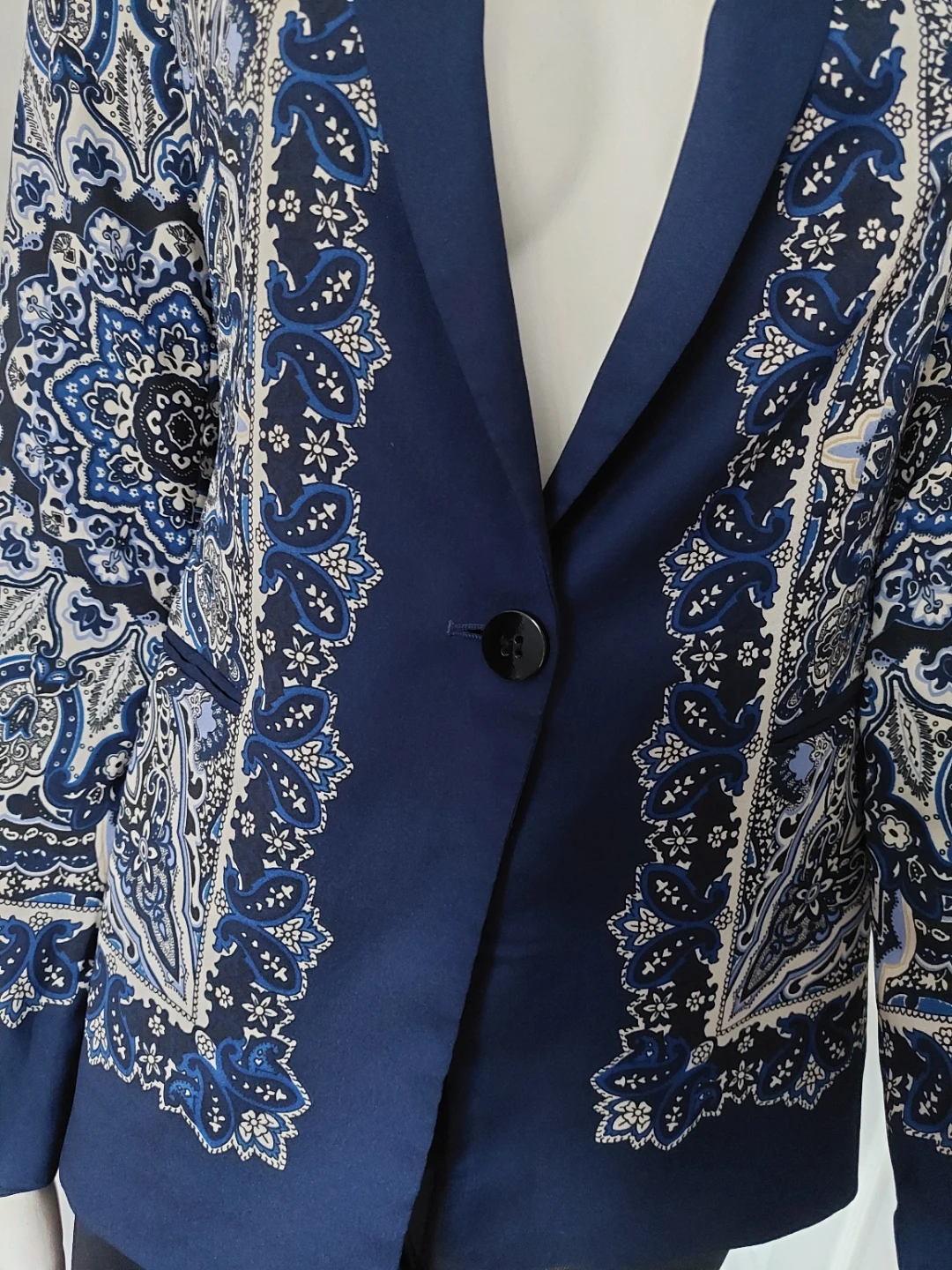 Zara Blue Paisley Print Blazer ⚽ - photo 3