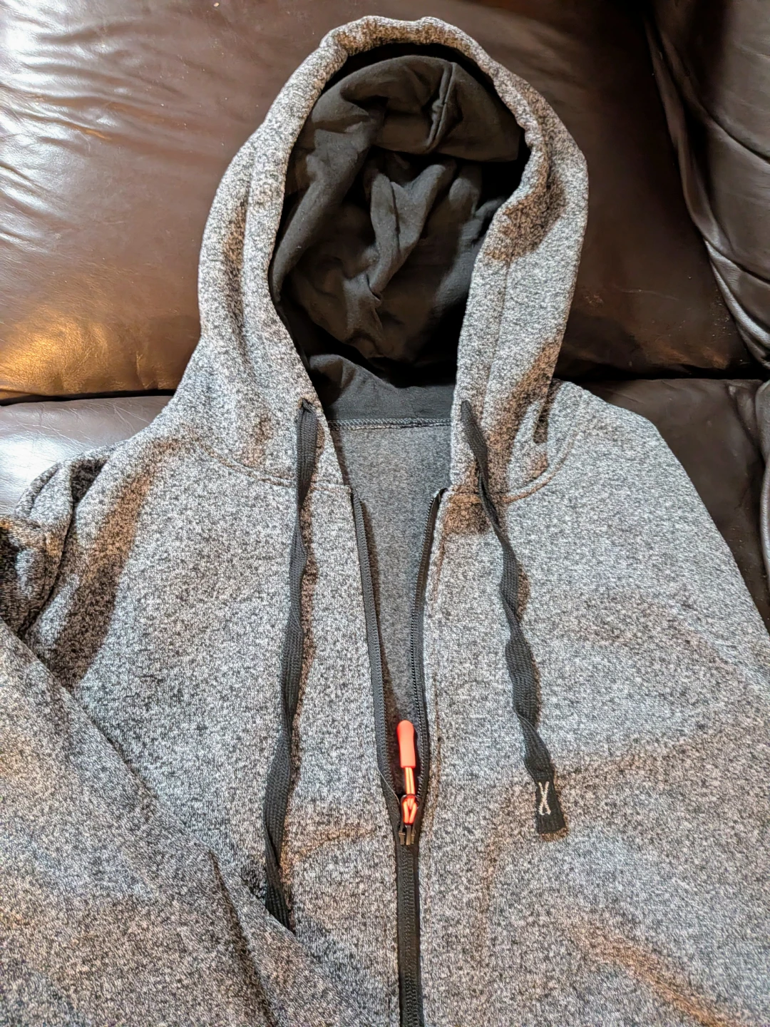 Grey heathered  Full Zip-Up Hoodie