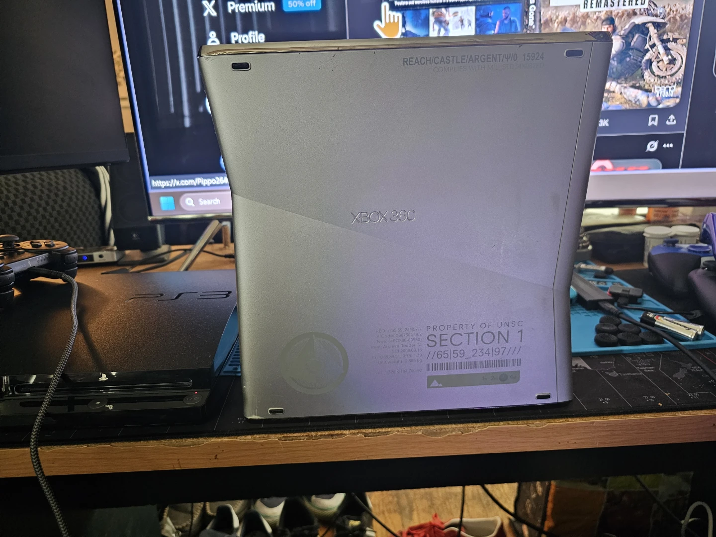 Xbox 360 Slim 500 GB Hard Drive and controller