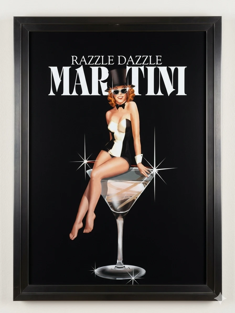 Razzle Dazzle Martini Framed Art