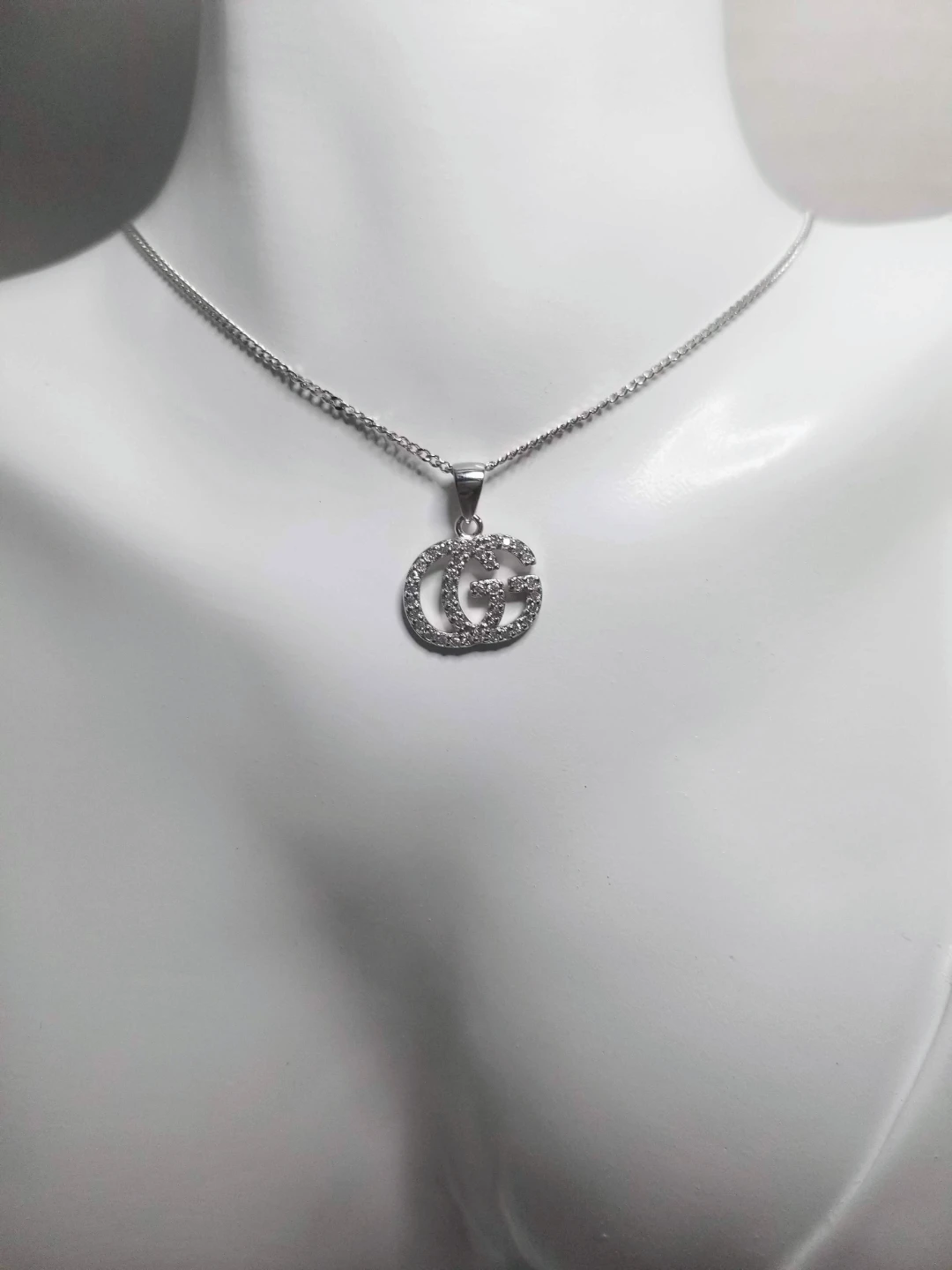 925 silver GG Logo Necklace & Earrings Set