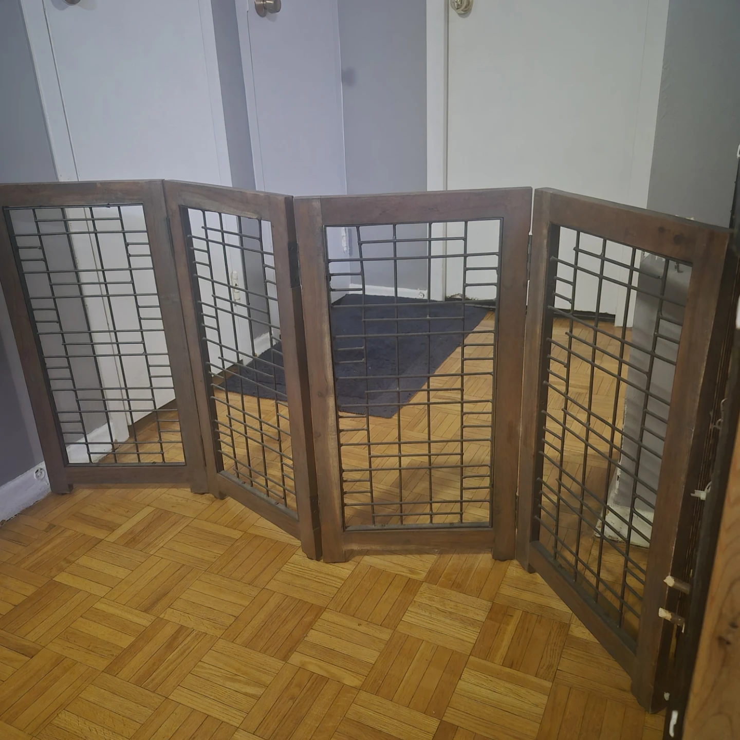 Foldable Wooden Pet Gate (4-Panel)