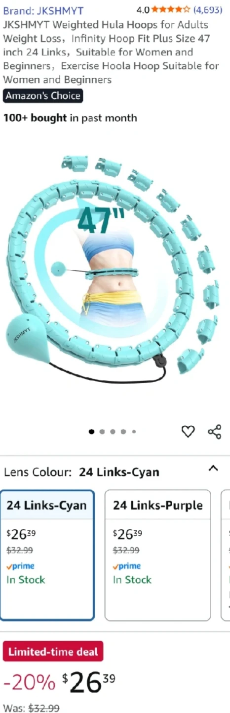 BNIB Weighted Hula Hoop - 47 inch, Cyan ⚽ - photo 5