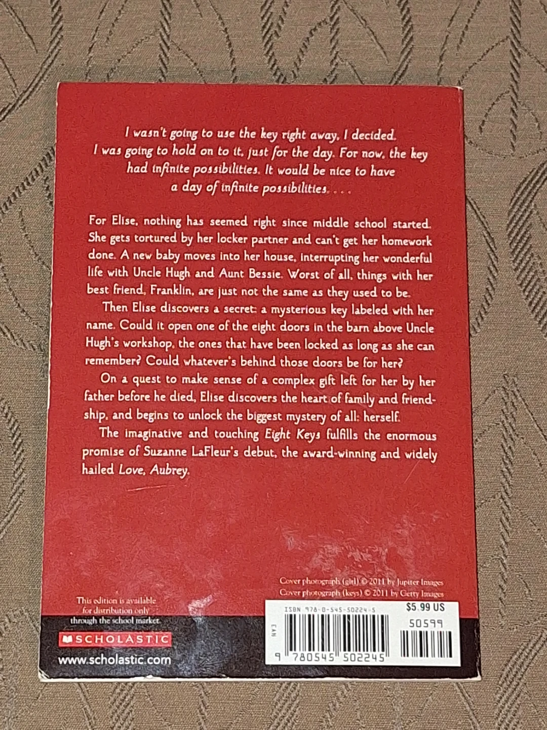 Eight Keys by Suzanne LaFleur - Paperback Book - photo 2