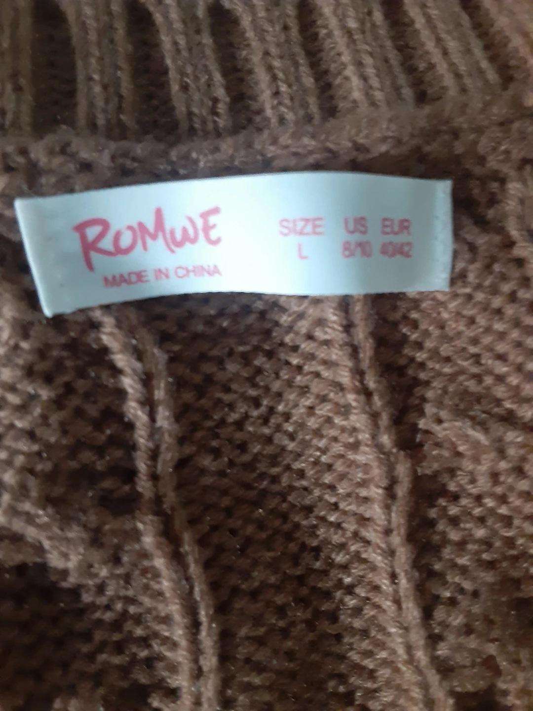 Romwe Cable Knit V-Neck Vest - Size L - photo 2
