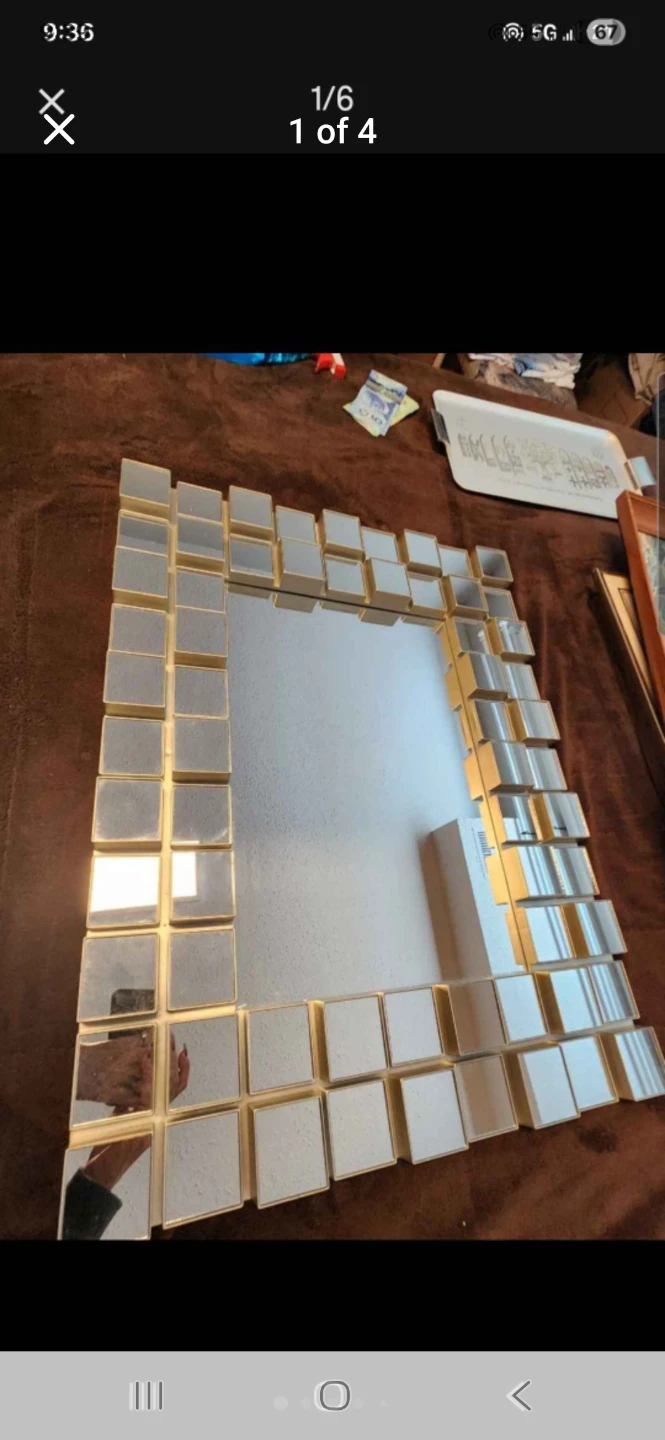 Decorative Wall Mirror with Gold Trim