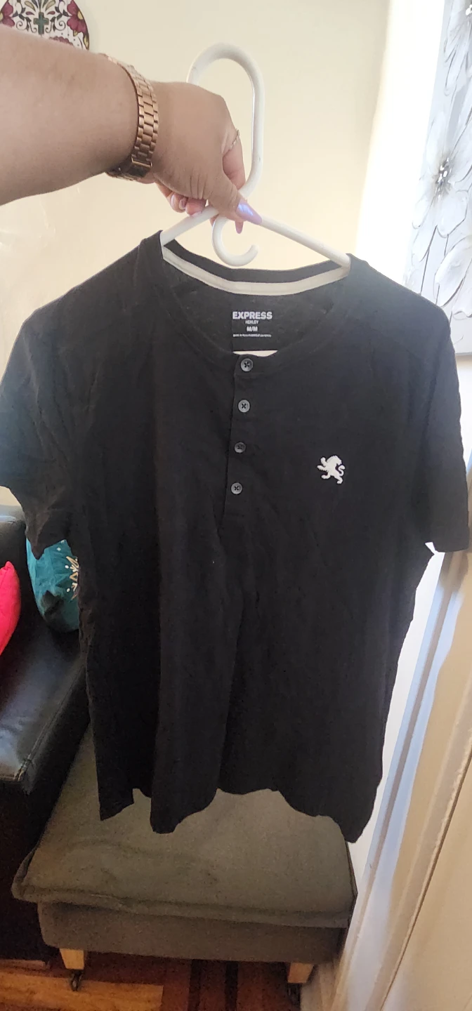 Express Black Henley T-Shirt