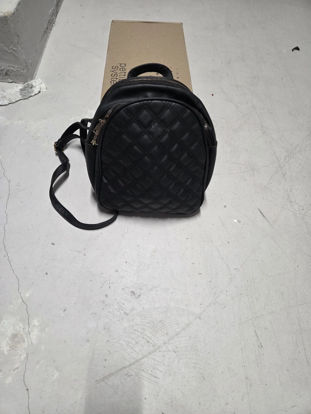 Black Quilted Mini Backpack - photo 2