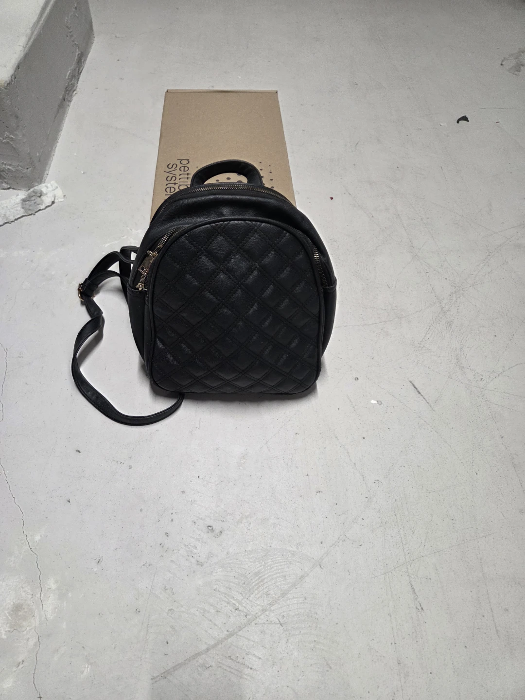 Black Quilted Mini Backpack - photo 3