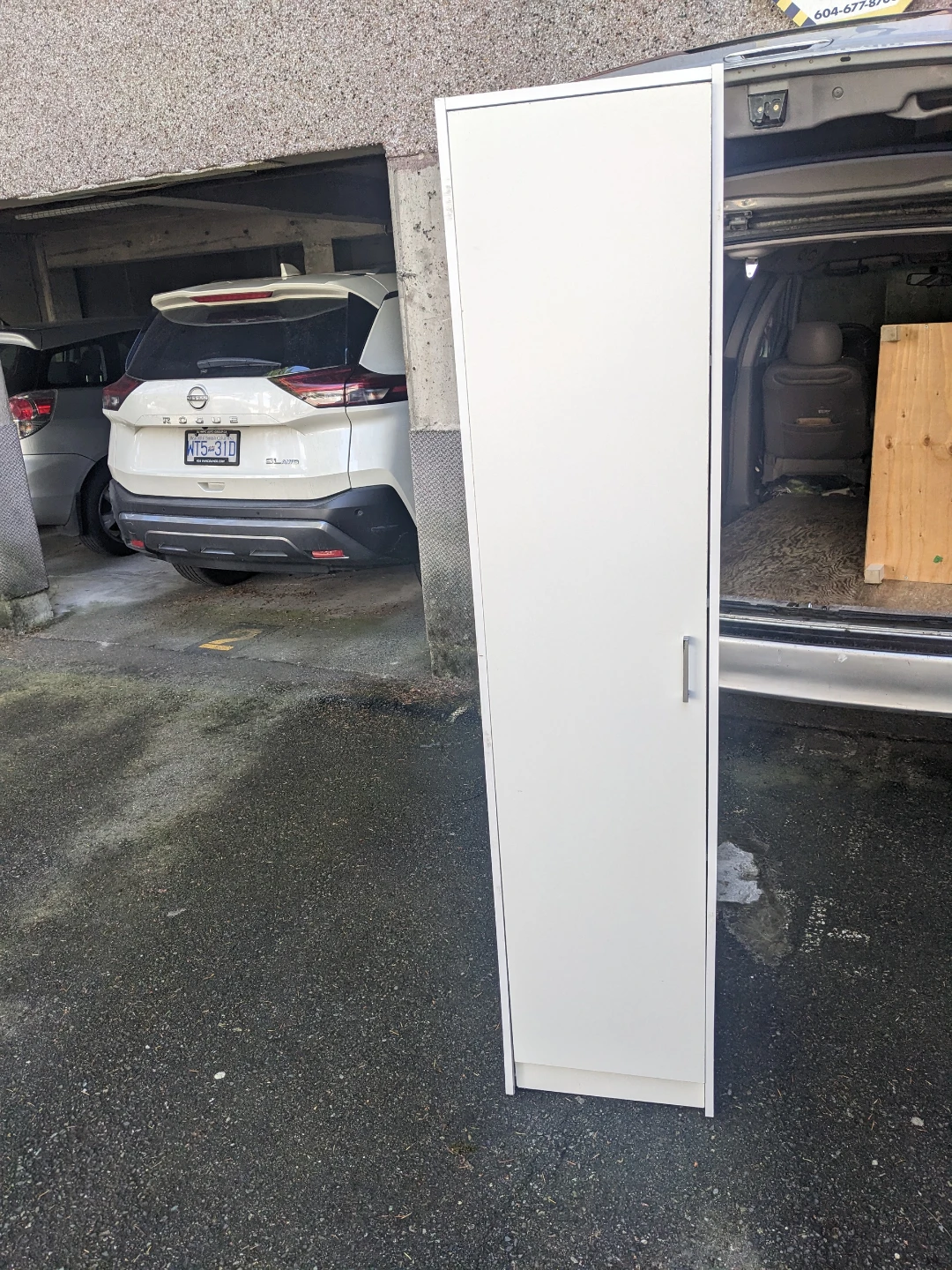 White Tall Storage Cabinet with Door delivery available