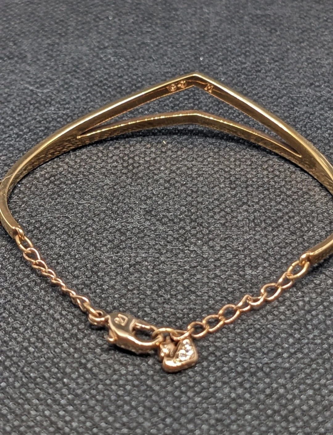 Swarovski Rose Gold V-shaped Bangle Bracelet with Crystals - photo 5