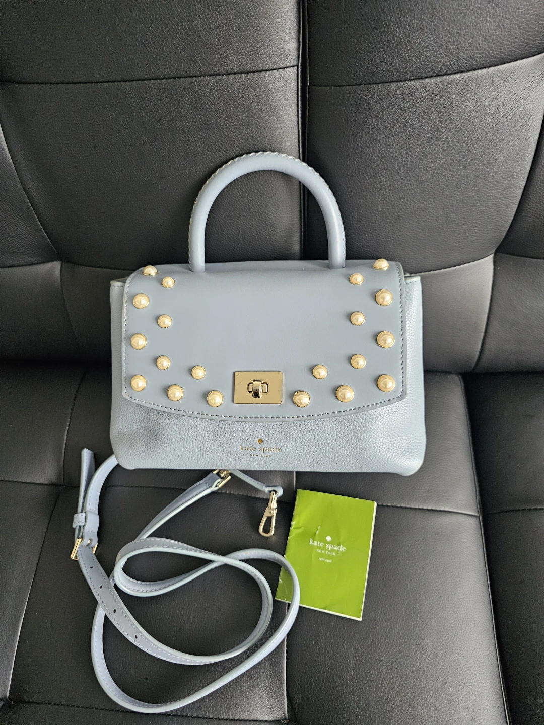 Kate Spade Light Blue Pearl Embellished bag