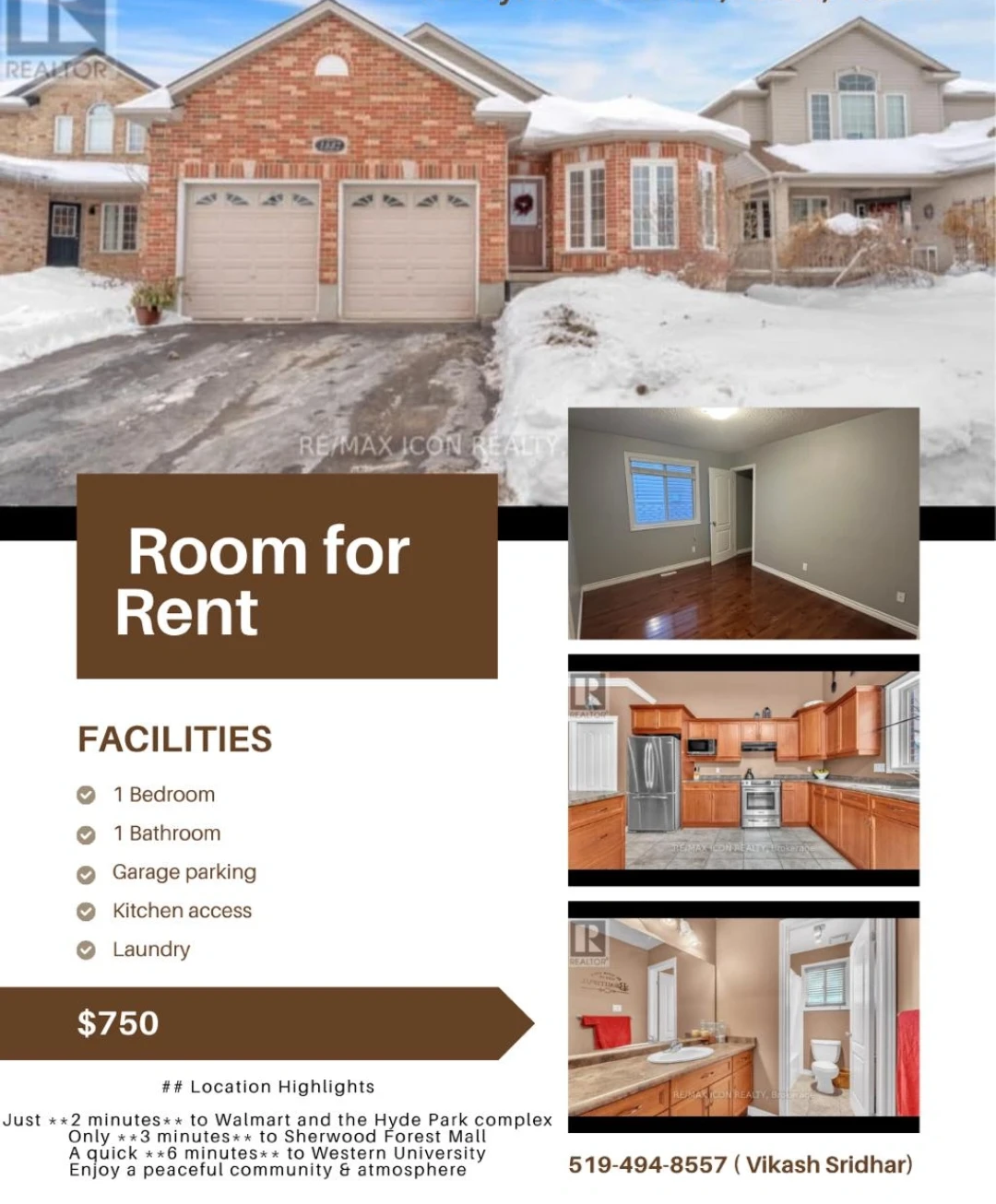 Room for Rent in London, Ontario
