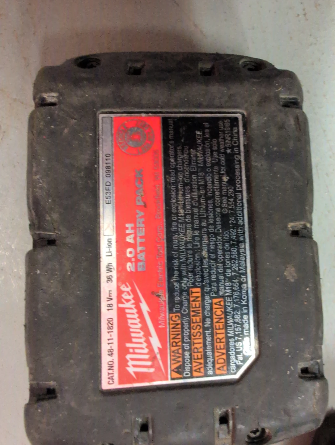 Milwaukee M18 REDLITHIUM 2.0 Ah Battery Pack
