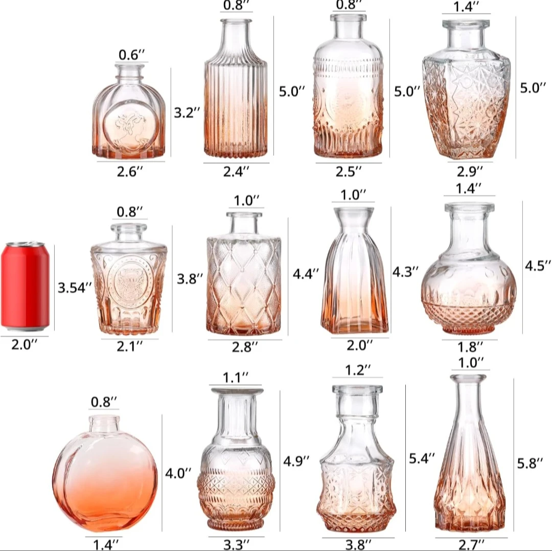 Set of 12 Amber Glass Vases ⚽ - photo 2
