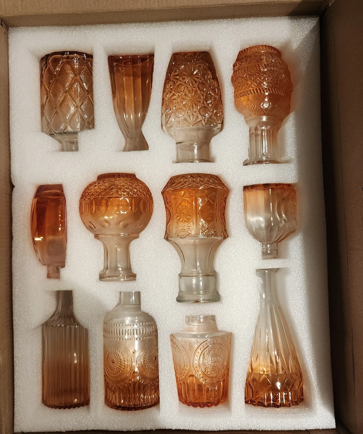 Set of 12 Amber Glass Vases ⚽ - photo 5